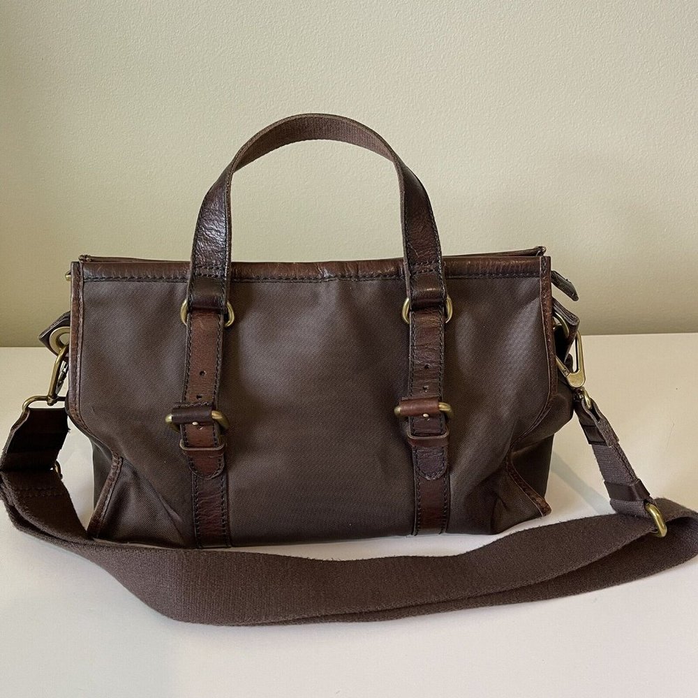 FOSSIL Maddox Vintage Convertible Crossbody Handbag Satchel Purse Bag Leather - Picture 9 of 12